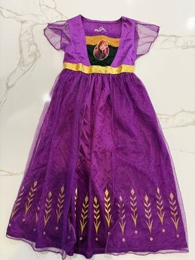 Disney Purple and Gold Anna Inspired Girls' Costume Dress
